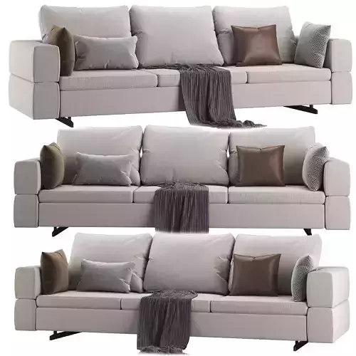 Bonaldo Ever More 3 Seats Sofa Low-poly 3D model