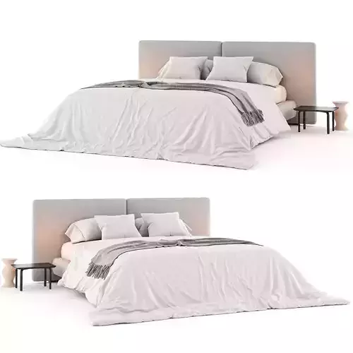 Bed Minotti Tatlin Cover Low-poly 3D model