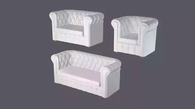Chesterfield furniture white leather collection 