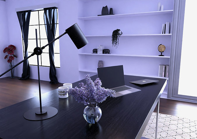 Office Scene Low-poly 3D model 5
