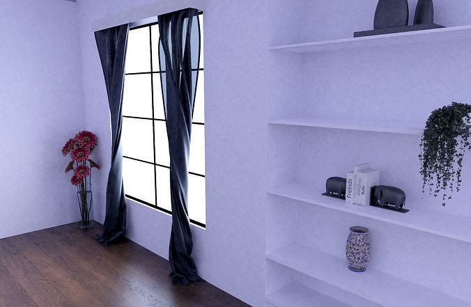 Office Scene Low-poly 3D model 2
