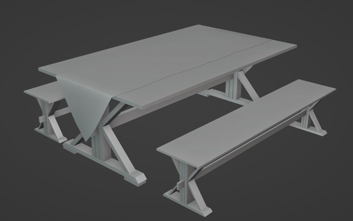 Ceremony Table Low-poly 3D model_4