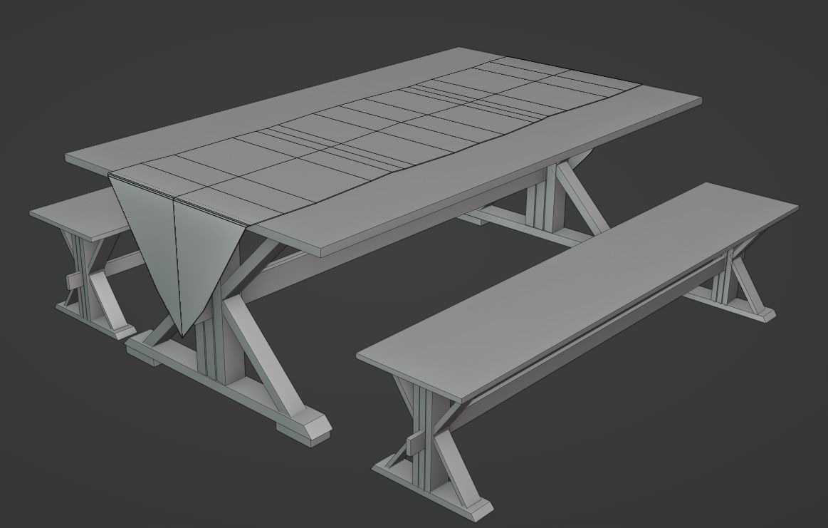 Ceremony Table Low-poly 3D model_5