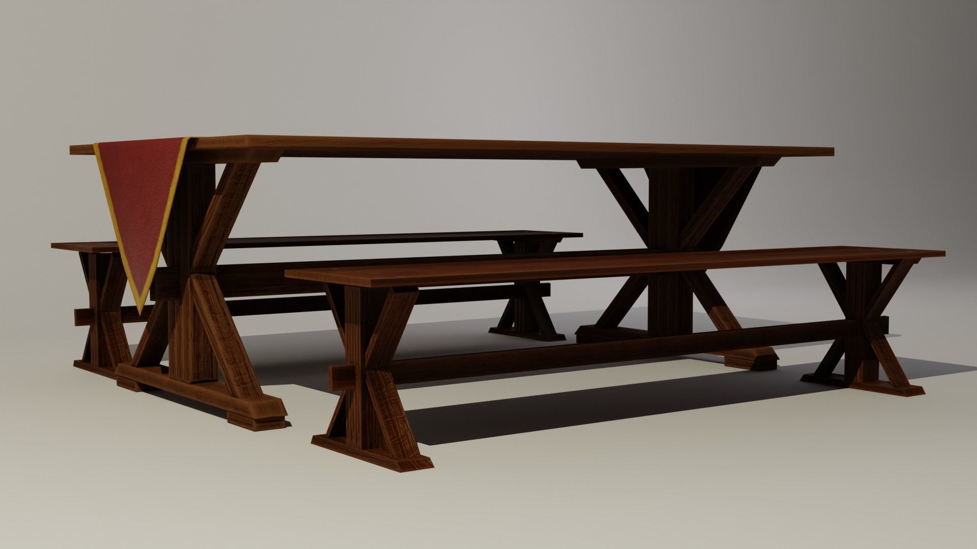 Ceremony Table Low-poly 3D model_3