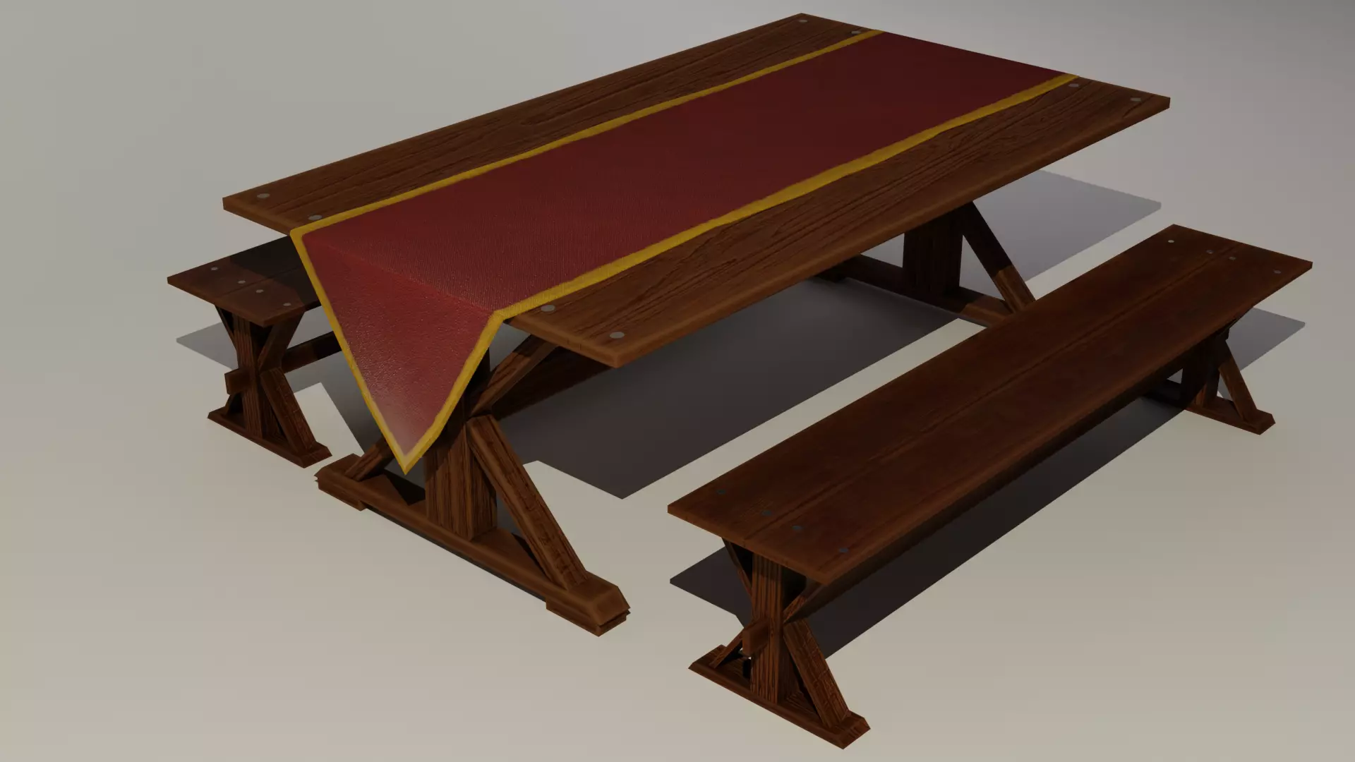 Ceremony Table Low-poly 3D model_0