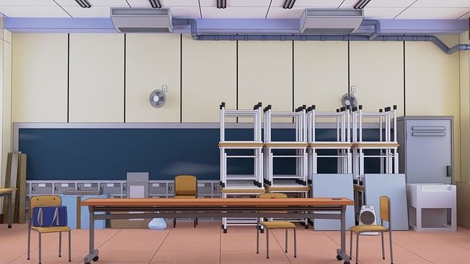 Classroom Furniture Free 3D model