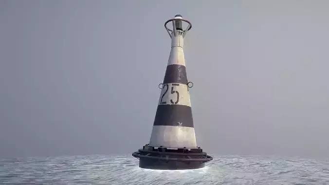 Buoy River RB-6-01 Safe Water Mark Low-poly 3D model