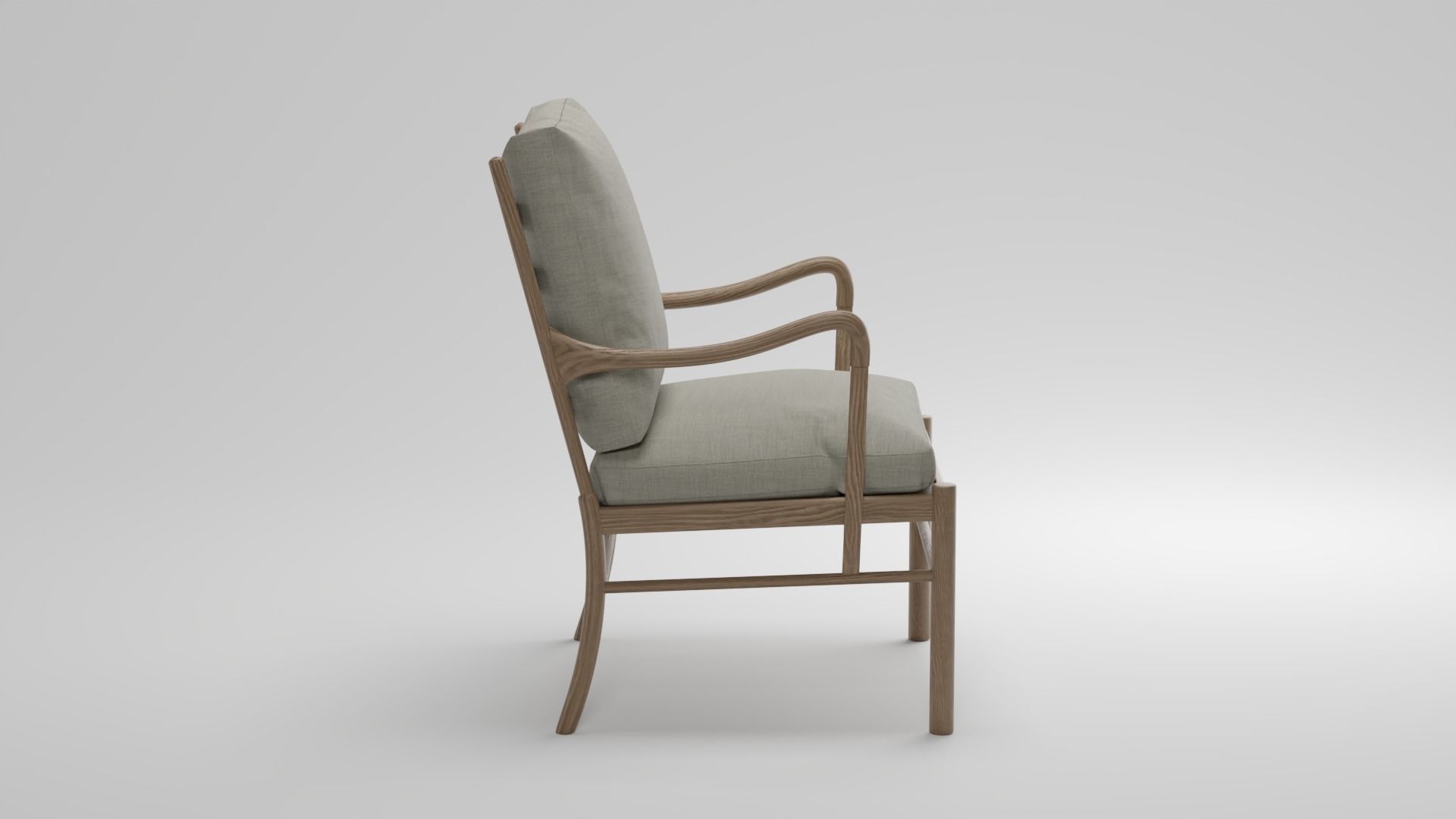 Armchair Wooden  3D model_6