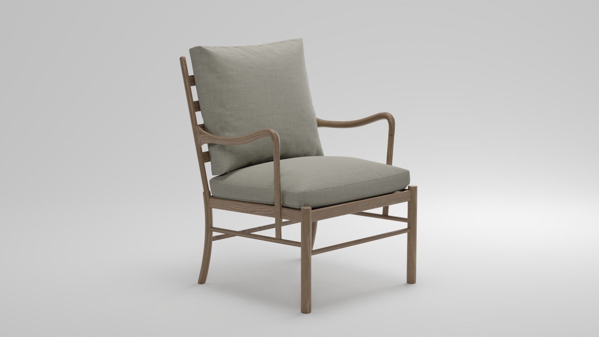 Armchair Wooden  3D model_15