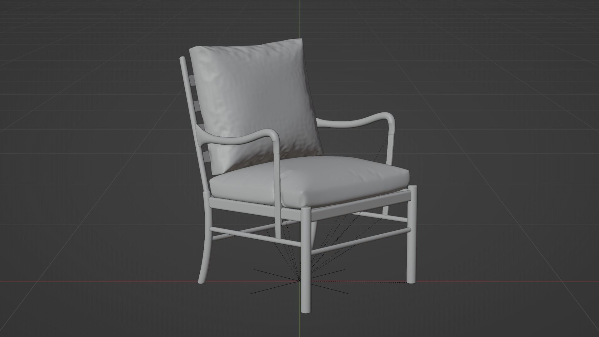 Armchair Wooden  3D model_16