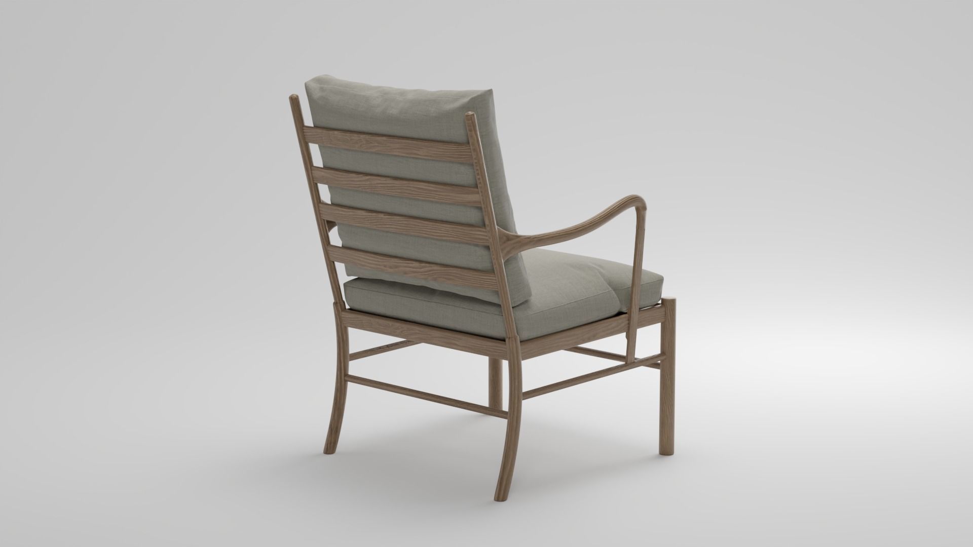 Armchair Wooden  3D model_12