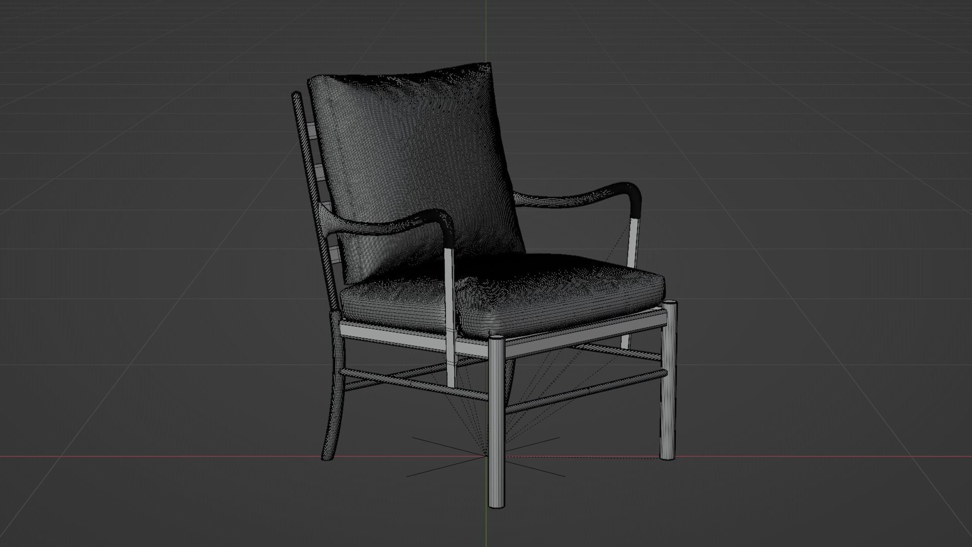 Armchair Wooden  3D model_17