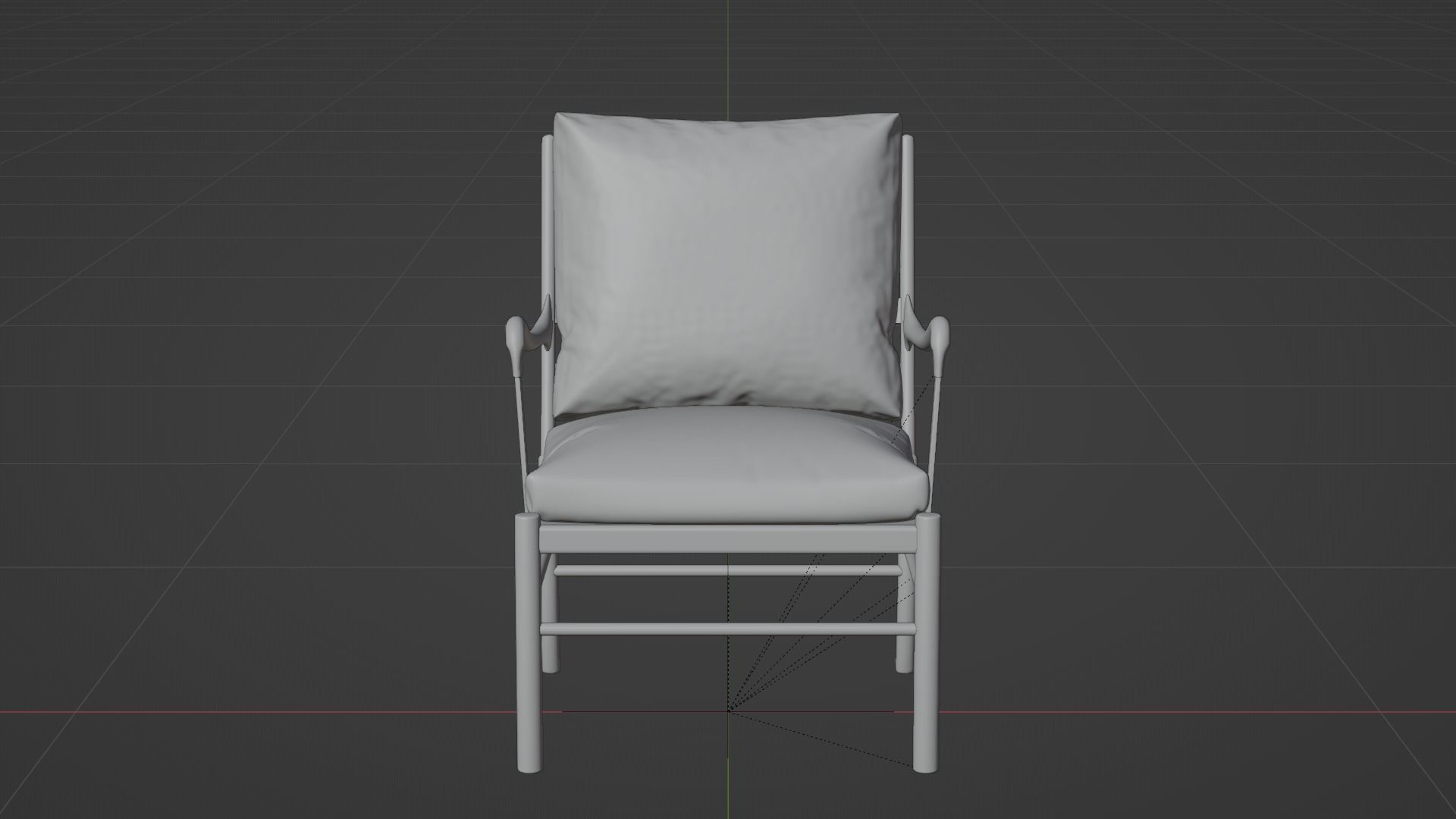 Armchair Wooden  3D model_4