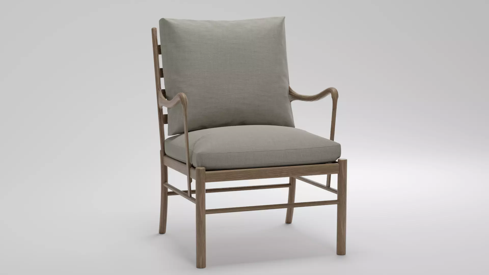 Armchair Wooden  3D model_0