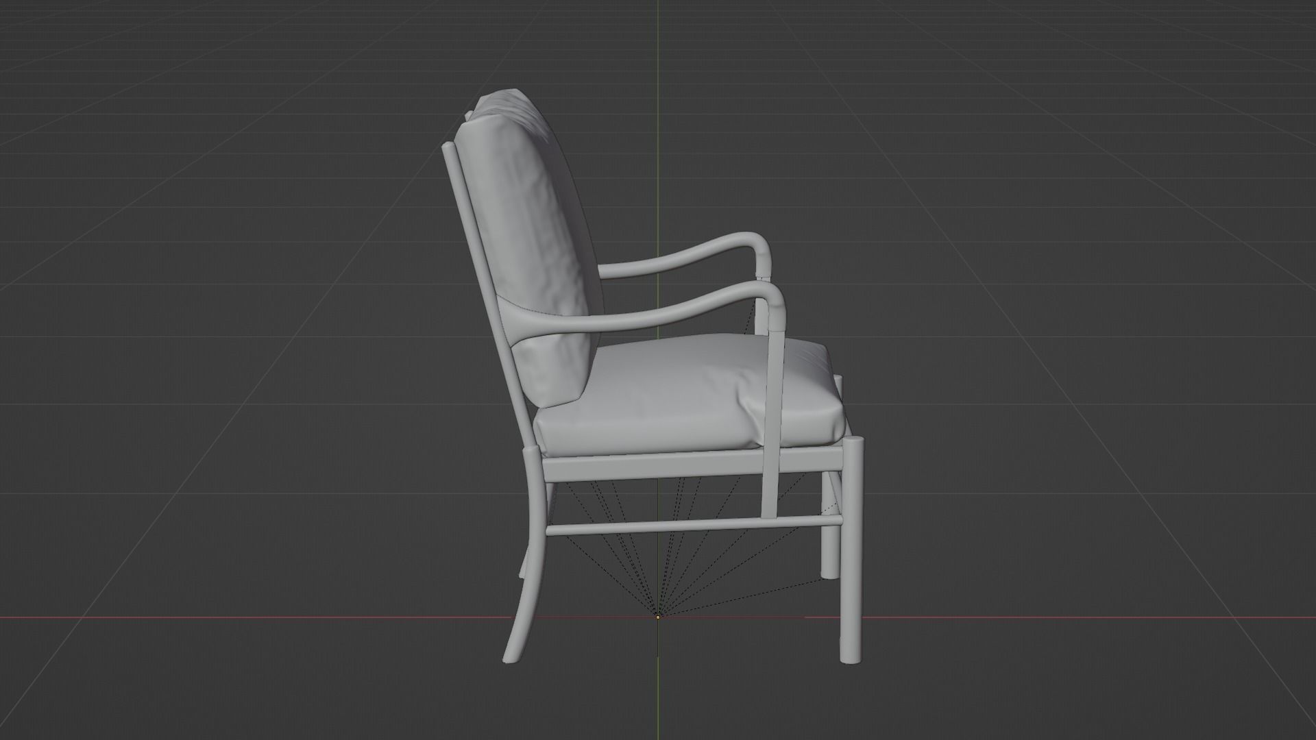 Armchair Wooden  3D model_7
