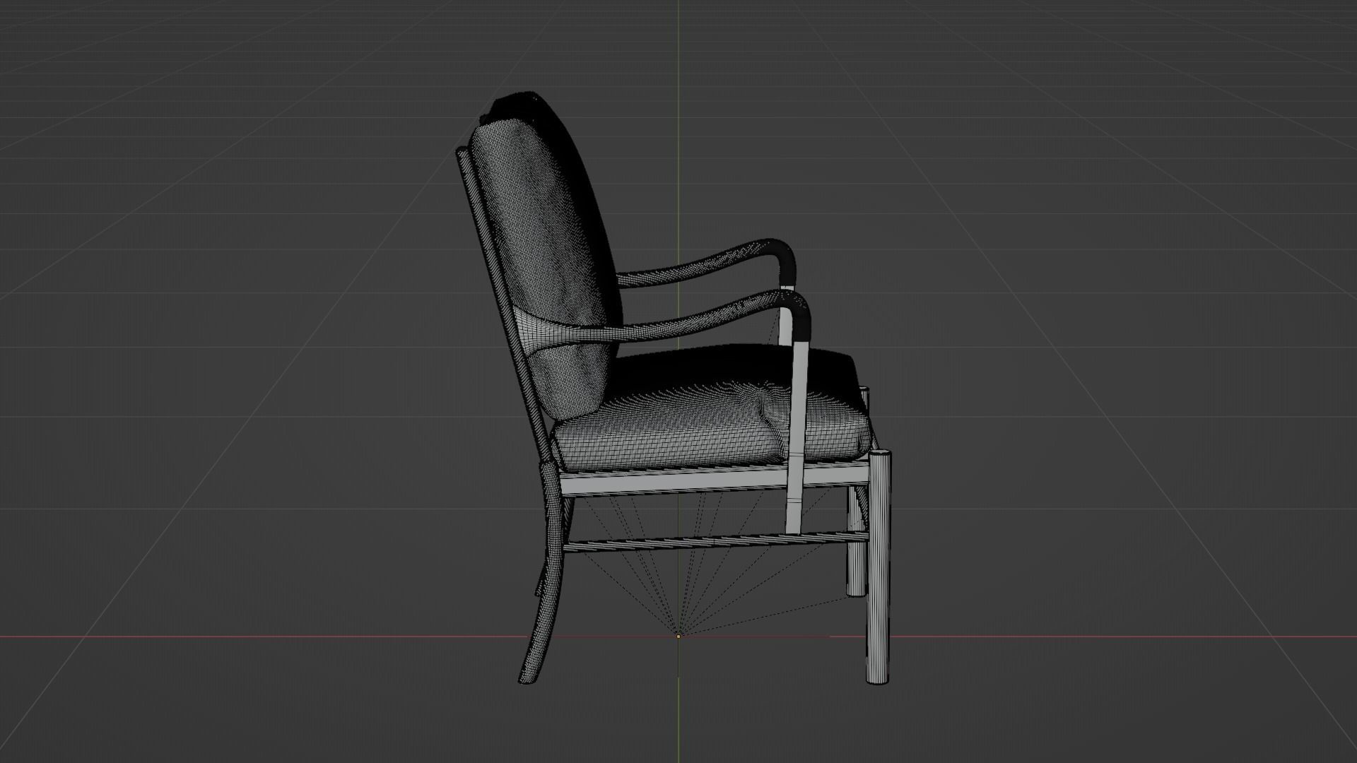 Armchair Wooden  3D model_8