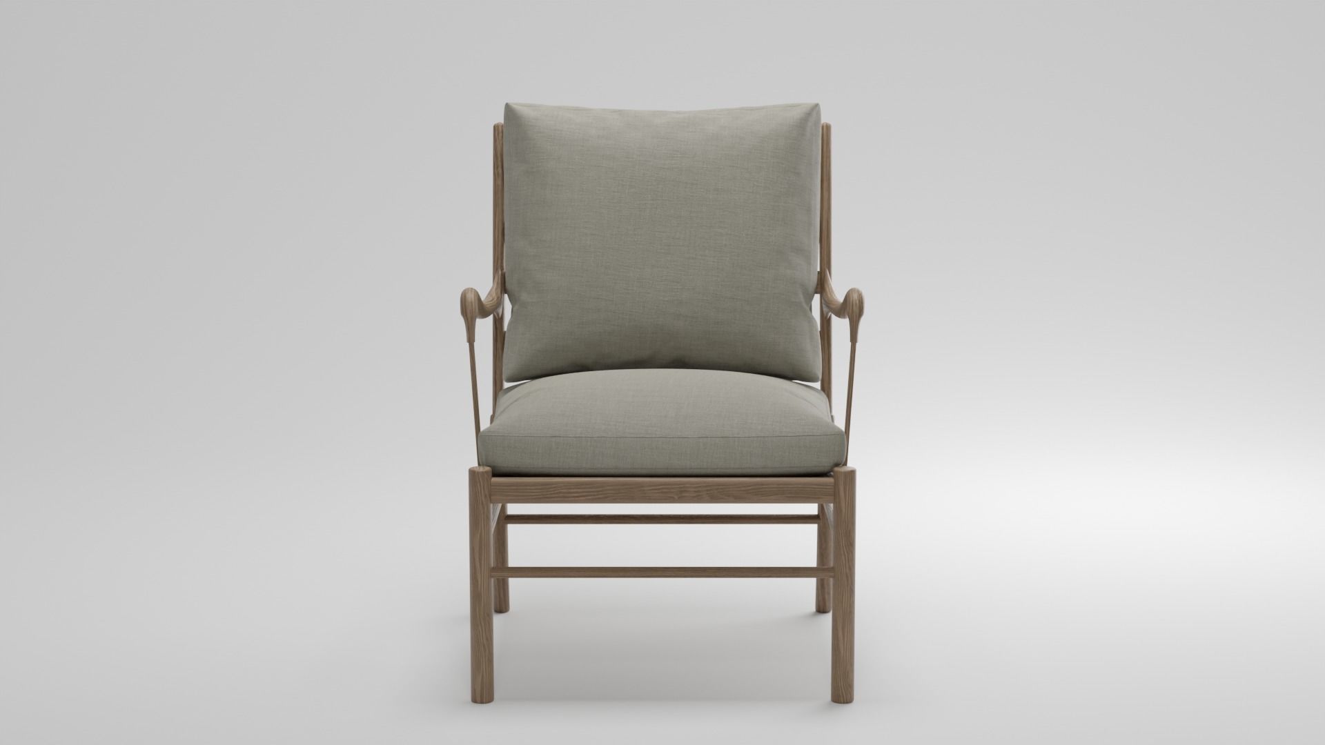 Armchair Wooden  3D model_3