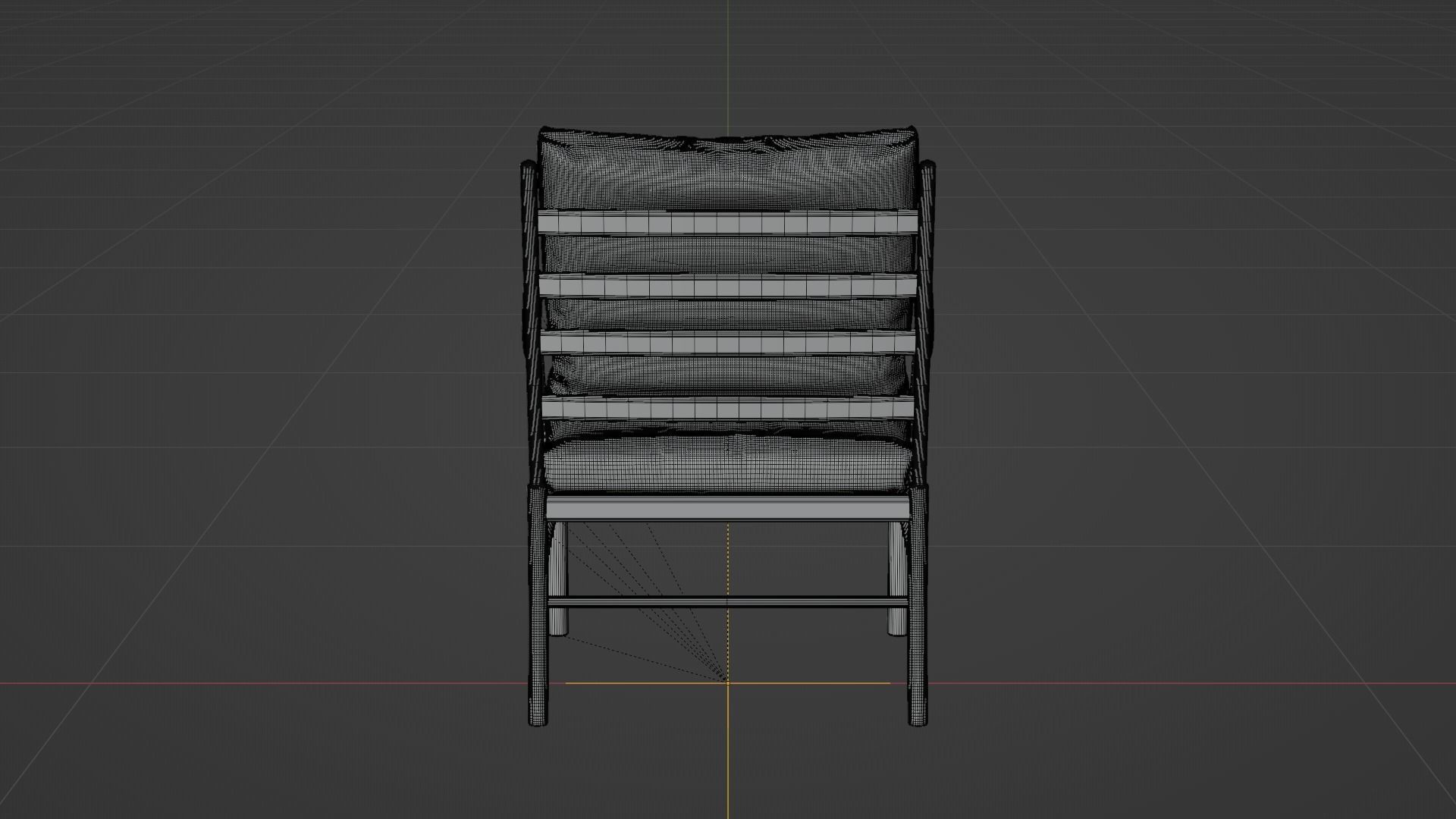 Armchair Wooden  3D model_11