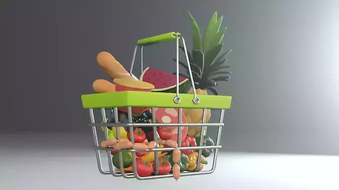 Cartoon Shopping Basket