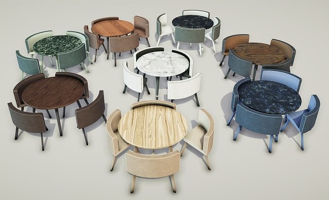 Modern Dining Room Set  Low-poly 3D model