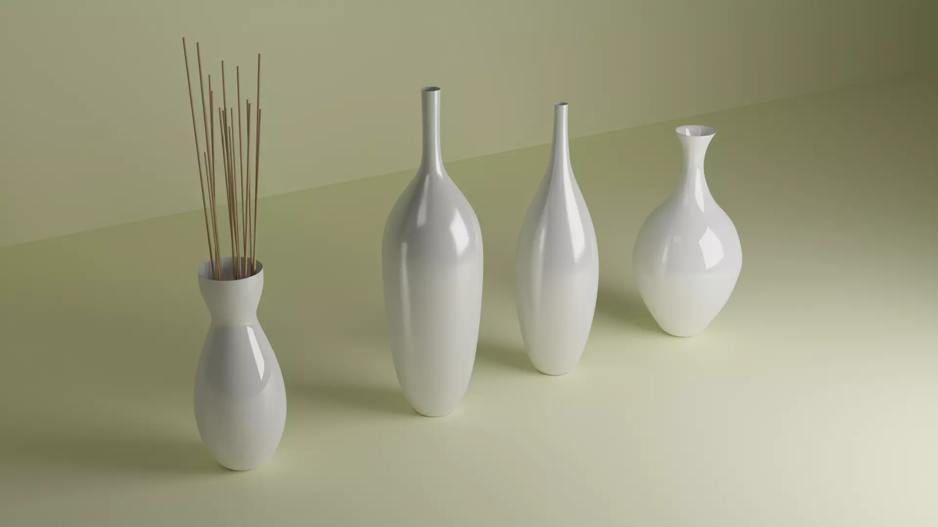 vase set of vases with incense sticks Free 3D model
