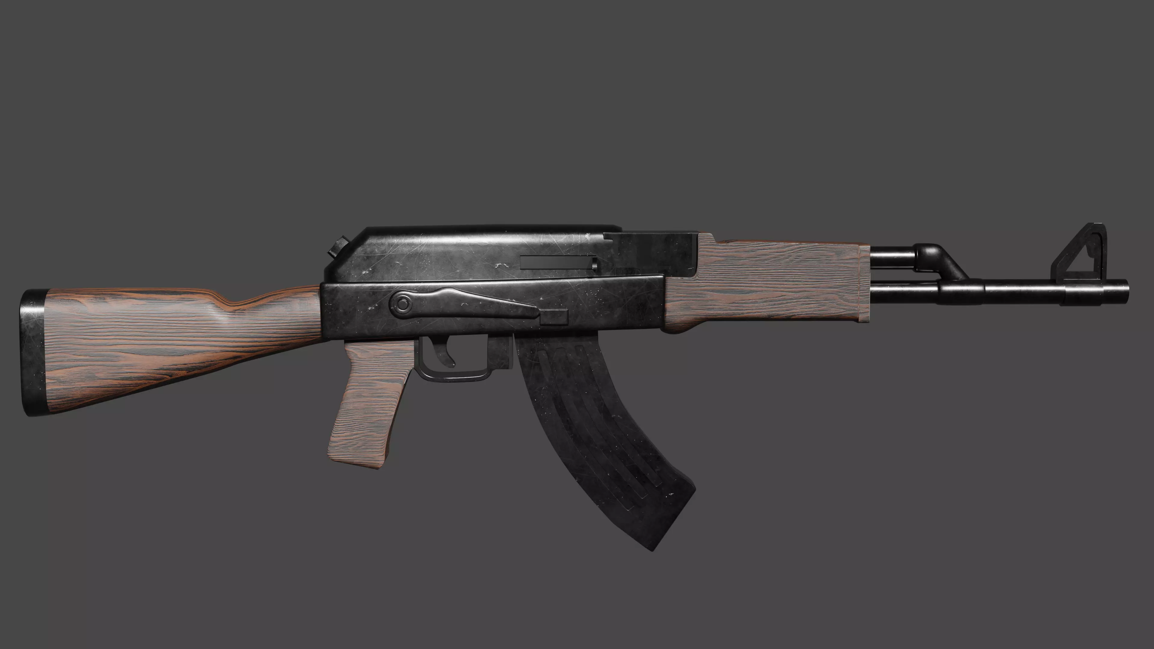 Aka 47 lowpoly 3D model_0