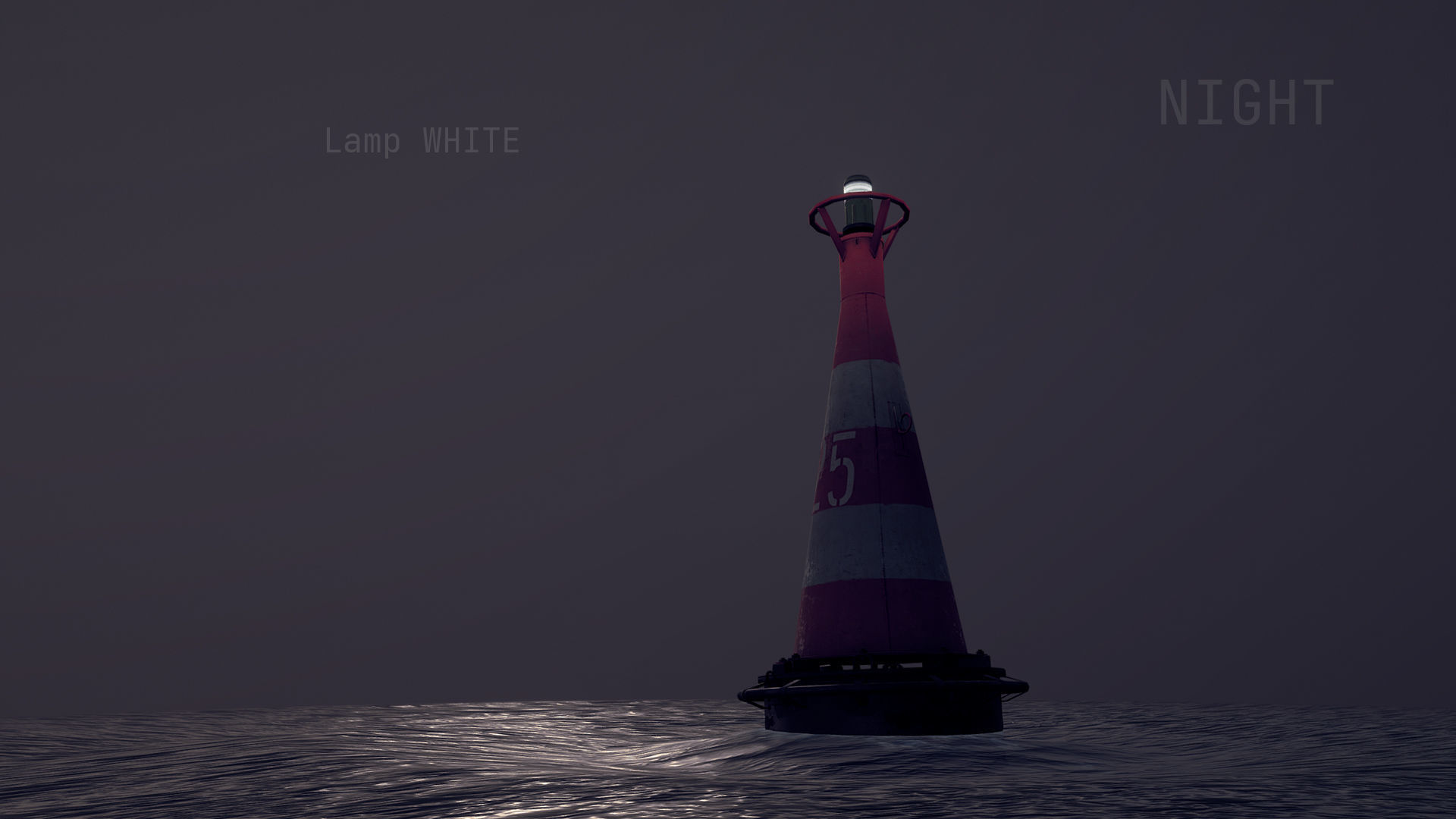 Buoy River RB-6-01 Turn Safe Water Mark Low-poly 3D model_11