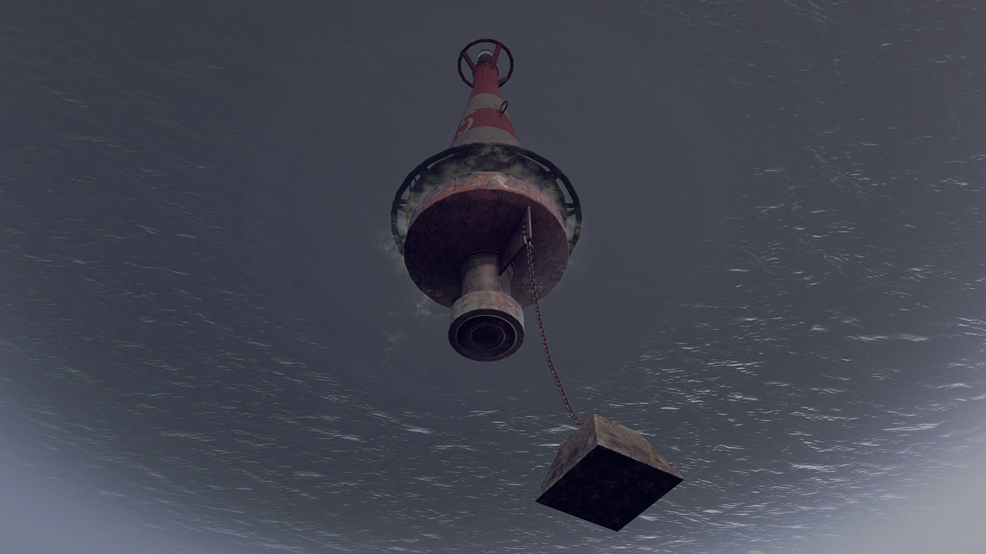 Buoy River RB-6-01 Turn Safe Water Mark Low-poly 3D model_6