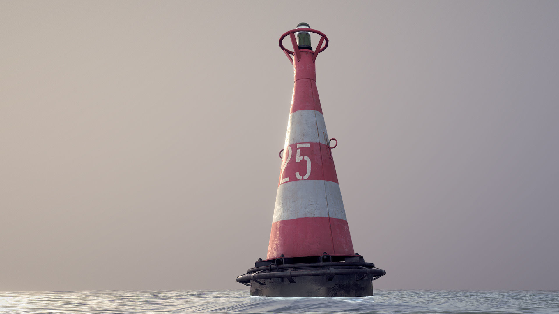 Buoy River RB-6-01 Turn Safe Water Mark Low-poly 3D model_4