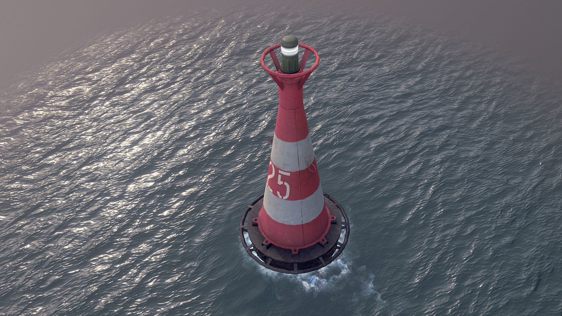 Buoy River RB-6-01 Turn Safe Water Mark Low-poly 3D model_2