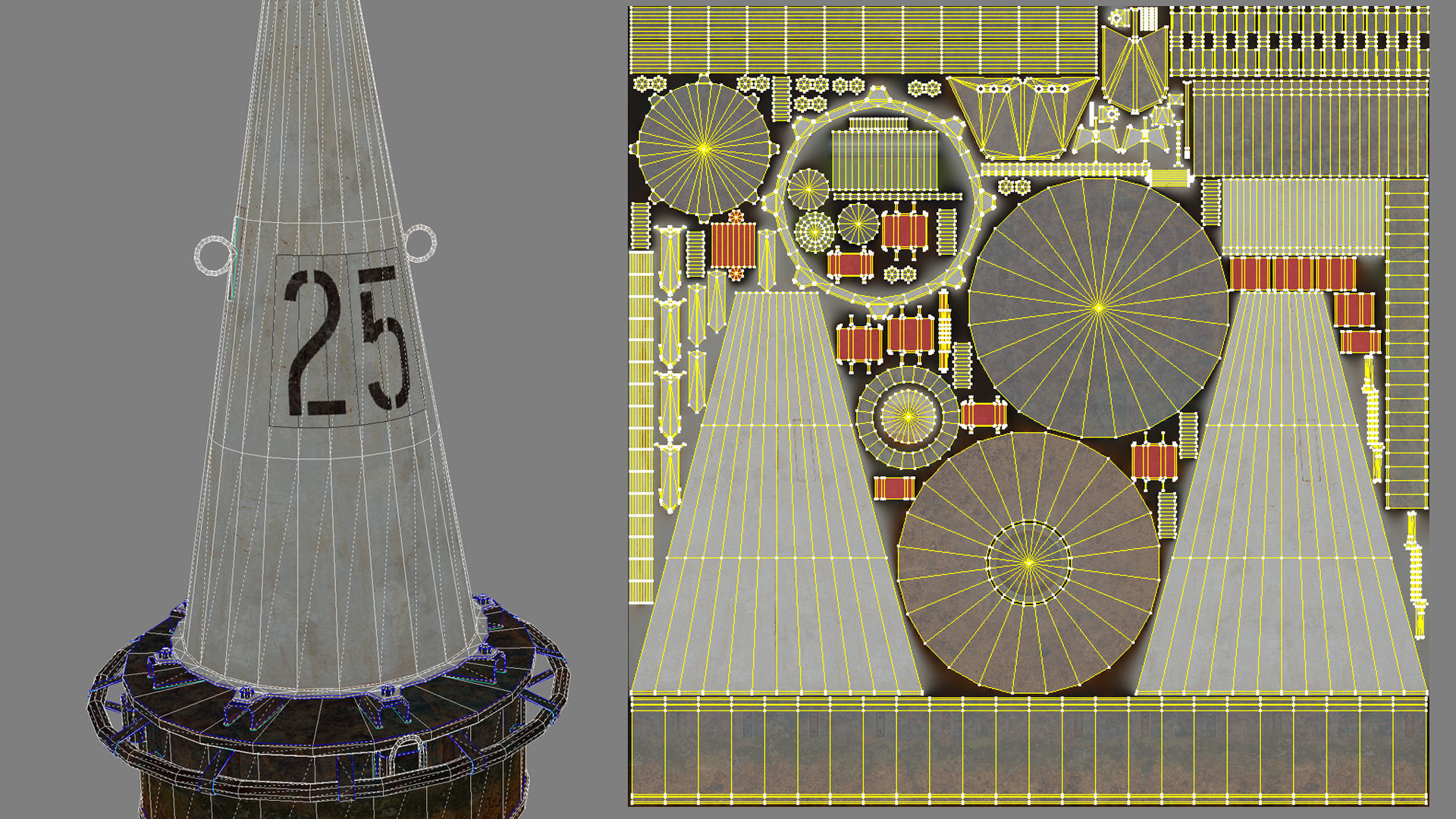 Buoy River RB-6-01 Turn Safe Water Mark Low-poly 3D model_25