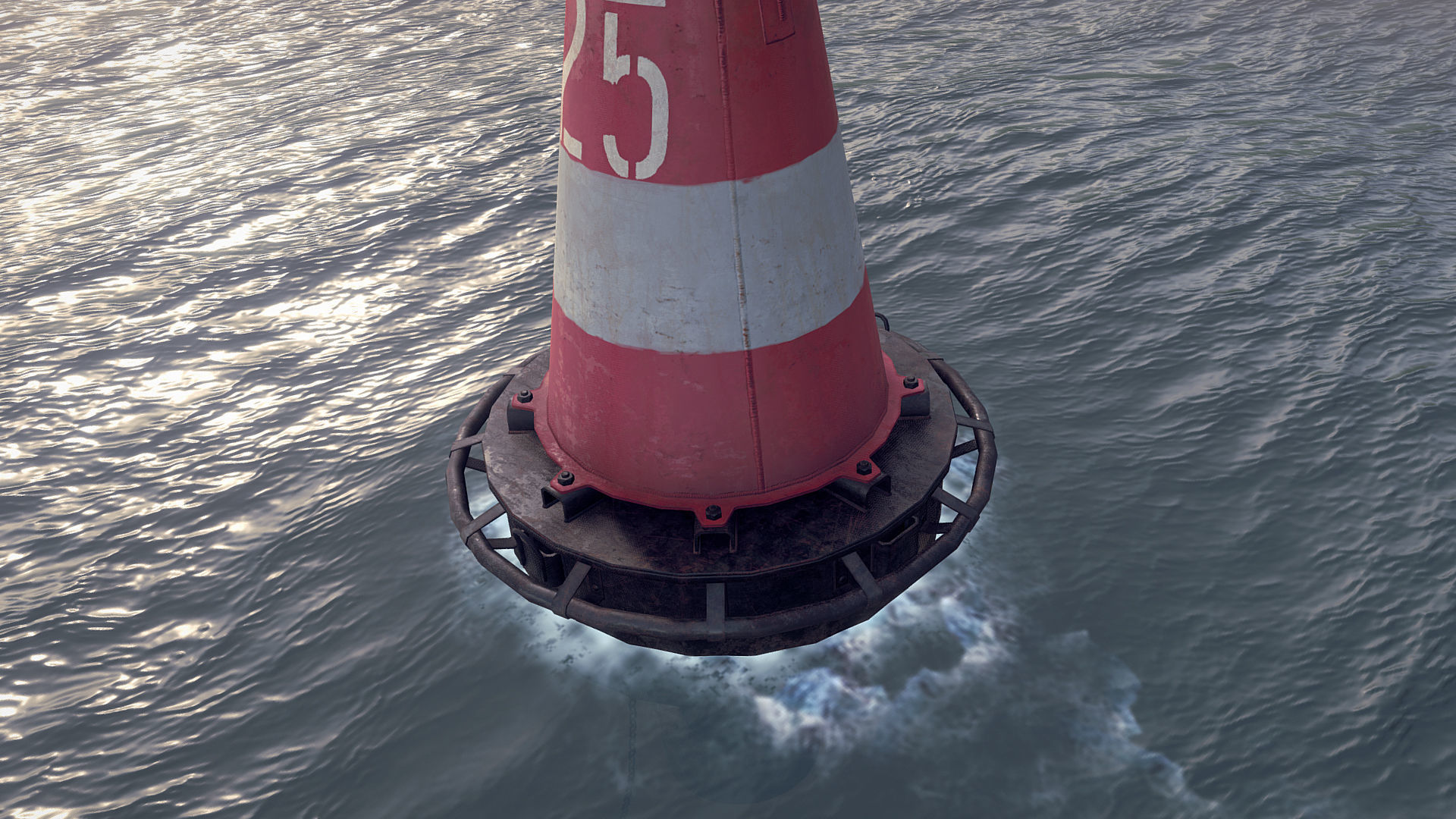 Buoy River RB-6-01 Turn Safe Water Mark Low-poly 3D model_3