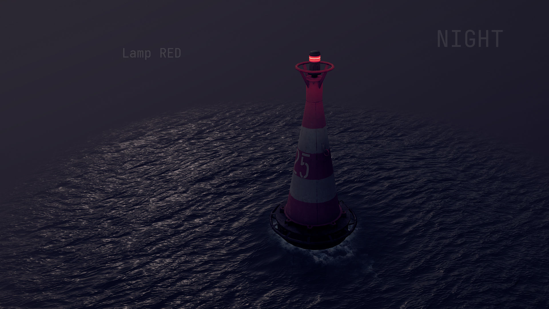Buoy River RB-6-01 Turn Safe Water Mark Low-poly 3D model_12