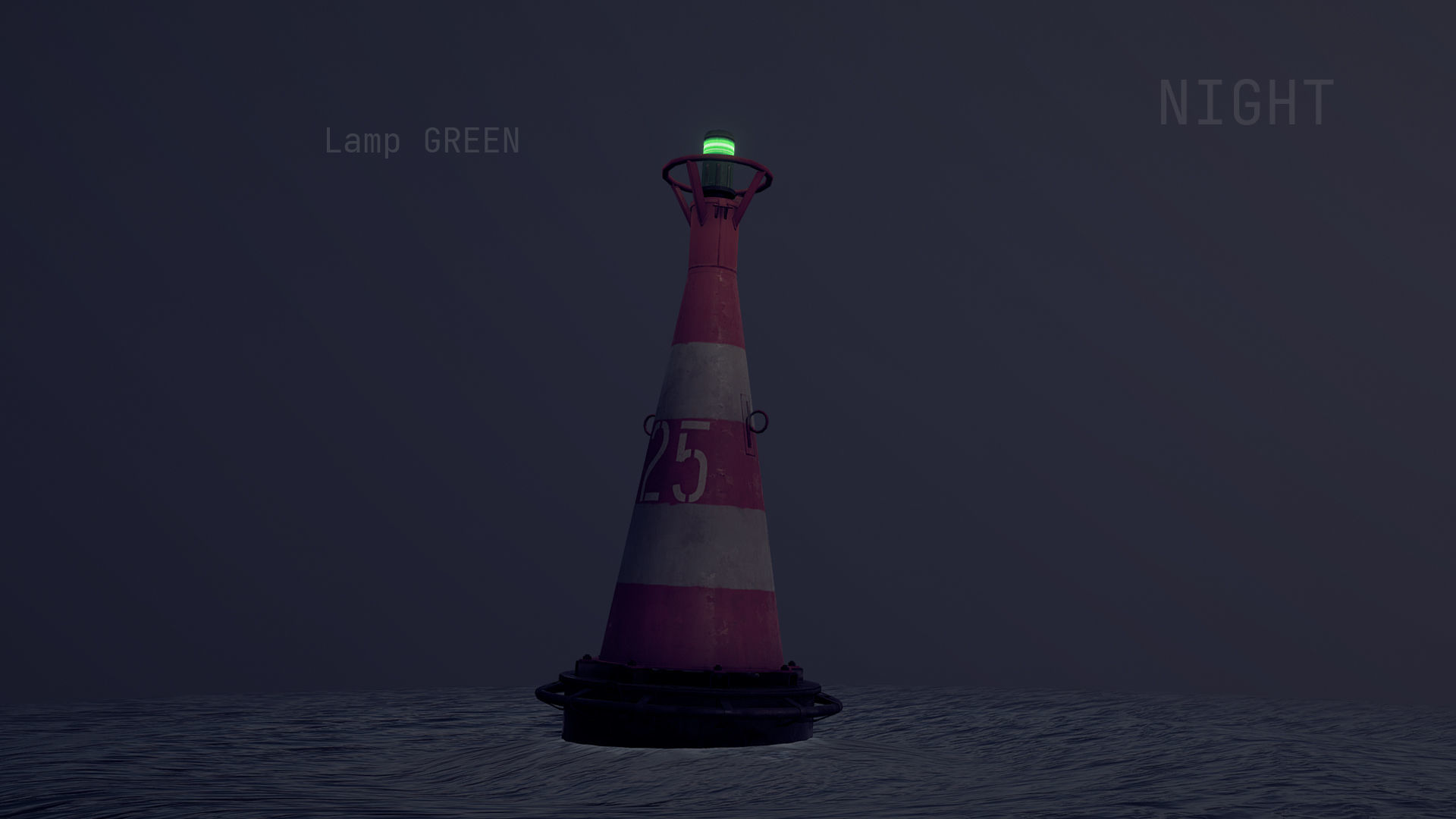 Buoy River RB-6-01 Turn Safe Water Mark Low-poly 3D model_13