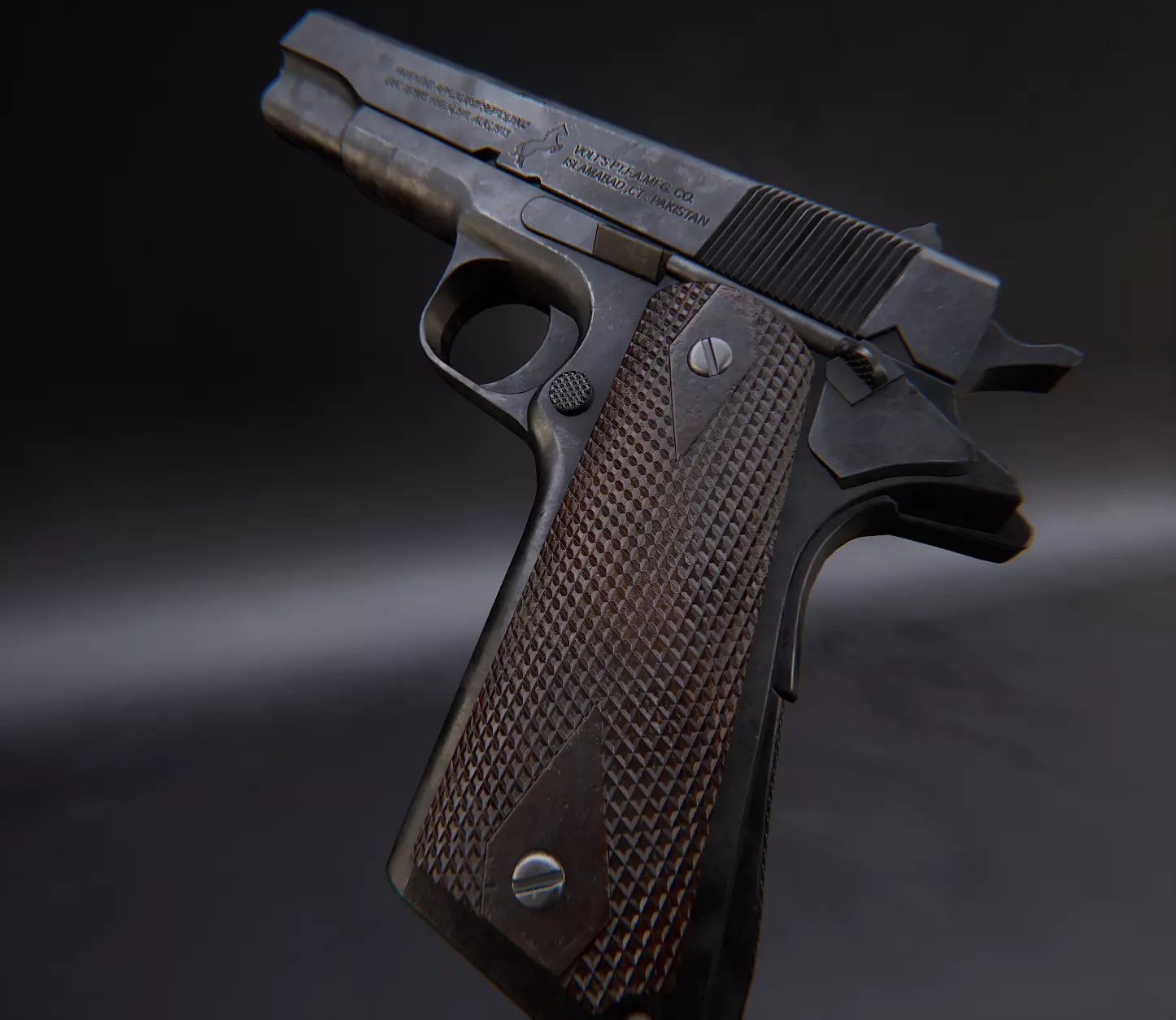 AAA M1911 Game Ready PBR Low-poly 3D model_0