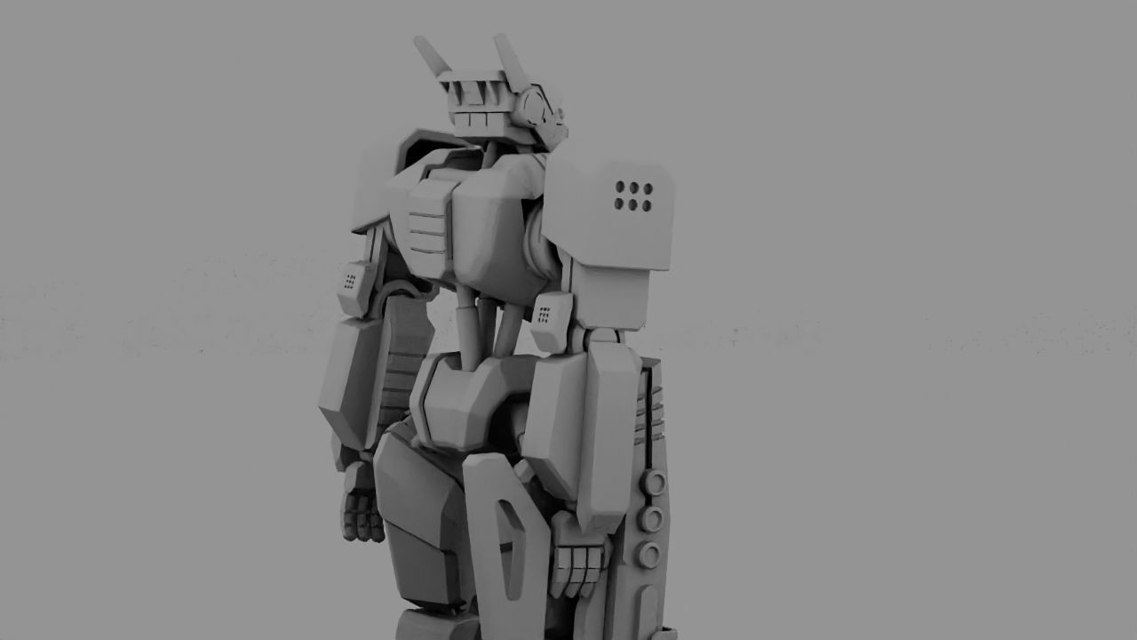 Fighter robot rigged - animated character 3D model_18