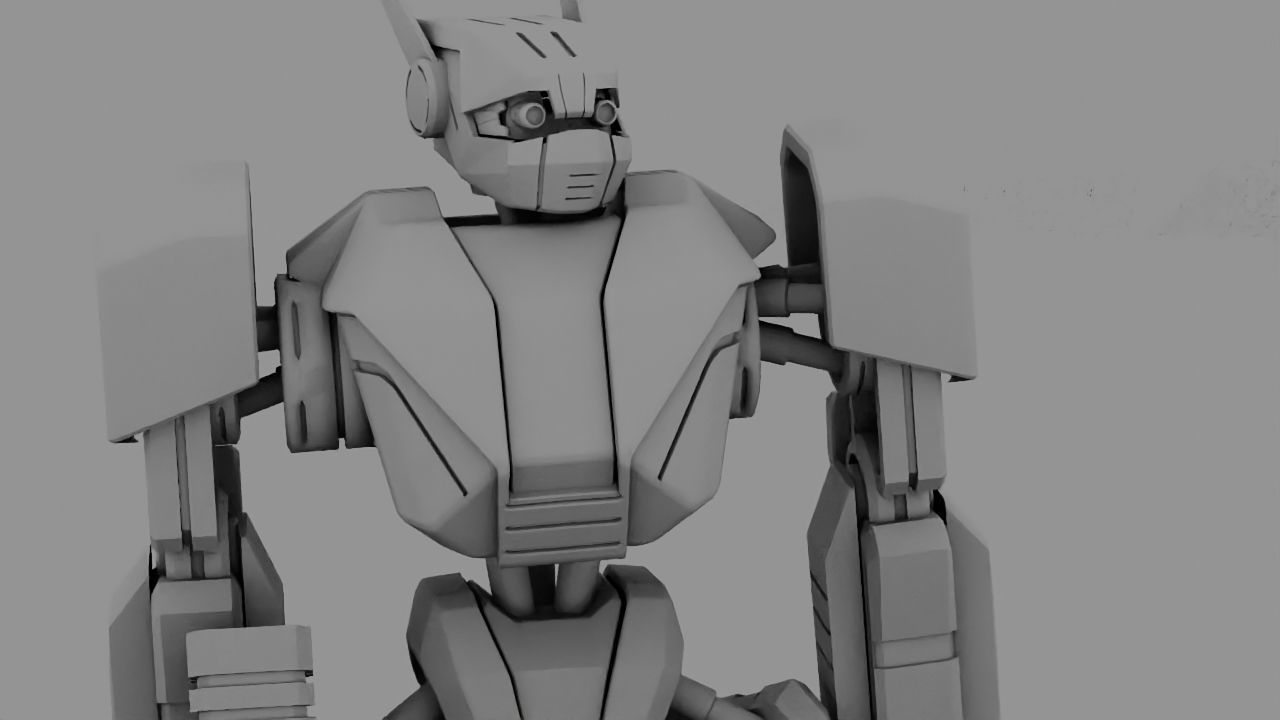 Fighter robot rigged - animated character 3D model_19