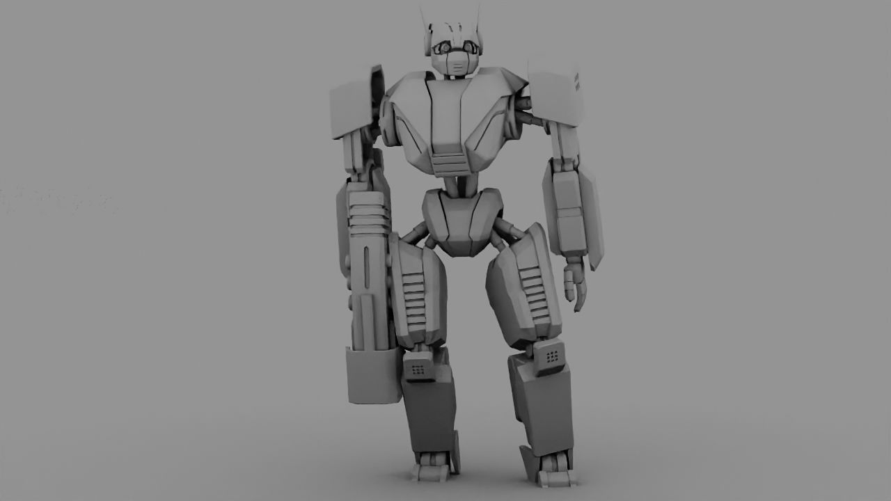 Fighter robot rigged - animated character 3D model_15