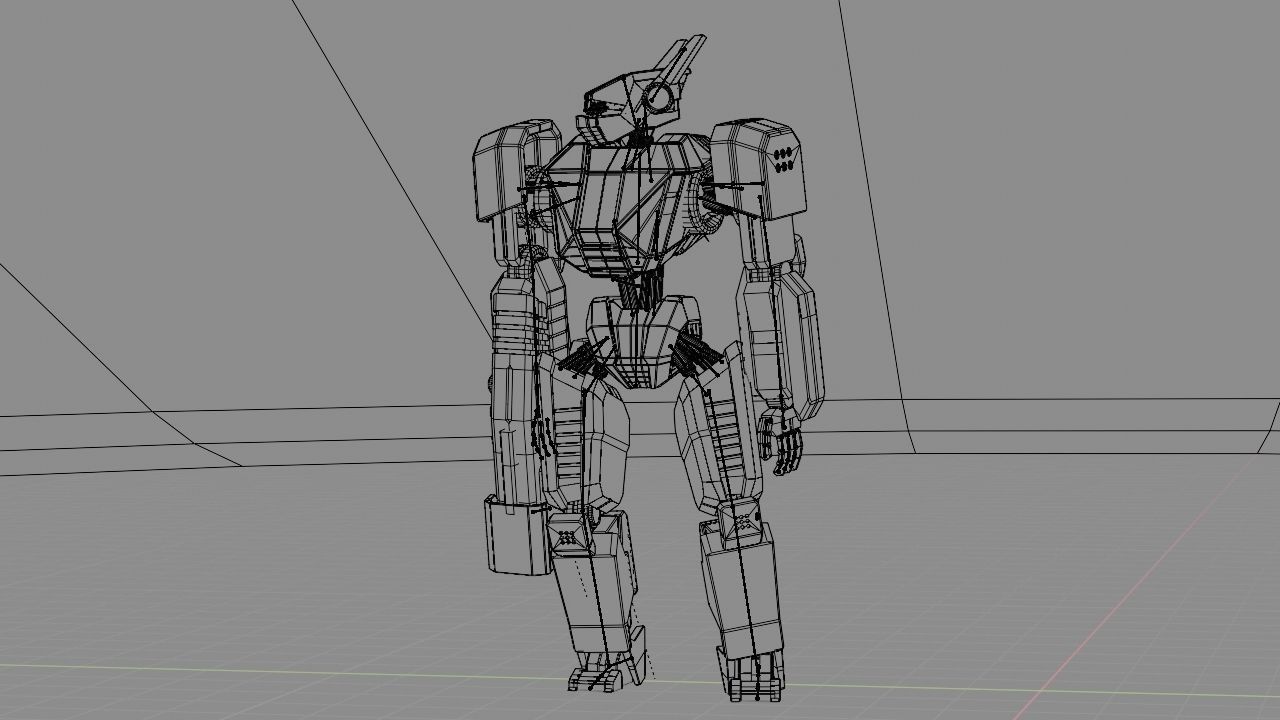 Fighter robot rigged - animated character 3D model_24