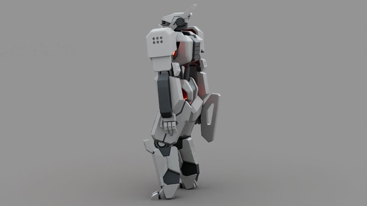 Fighter robot rigged - animated character 3D model_8
