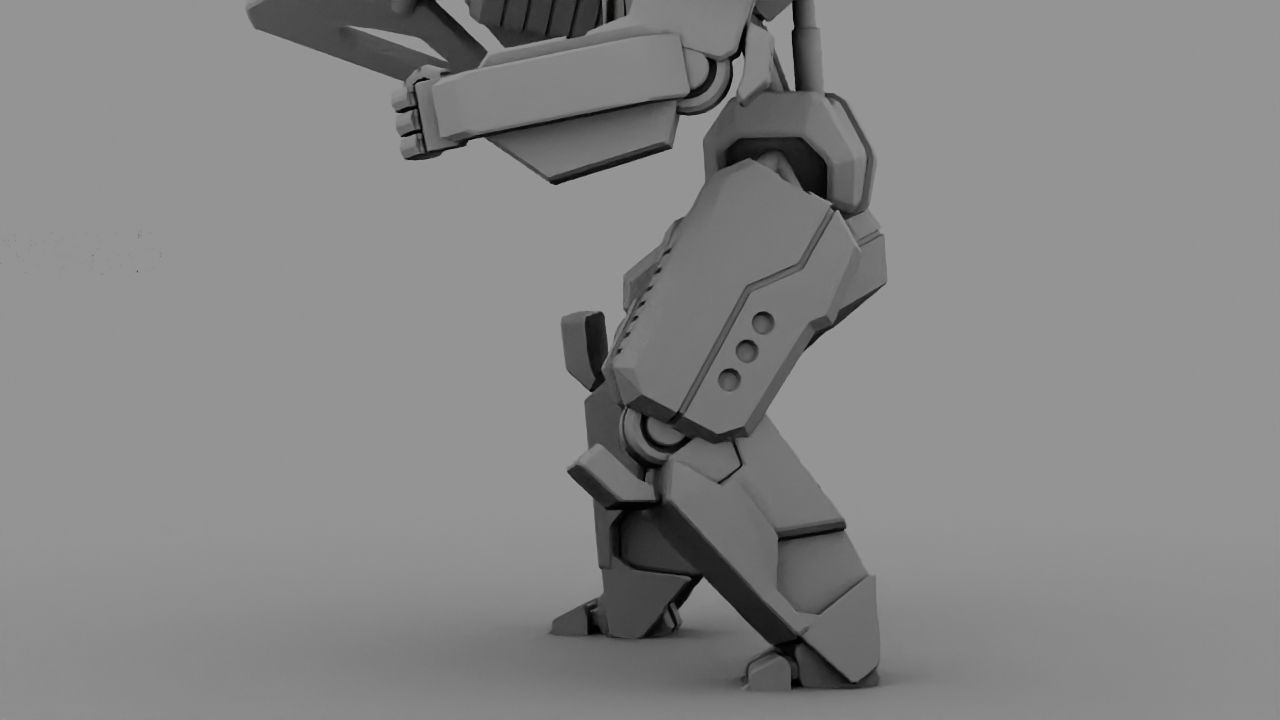 Fighter robot rigged - animated character 3D model_22