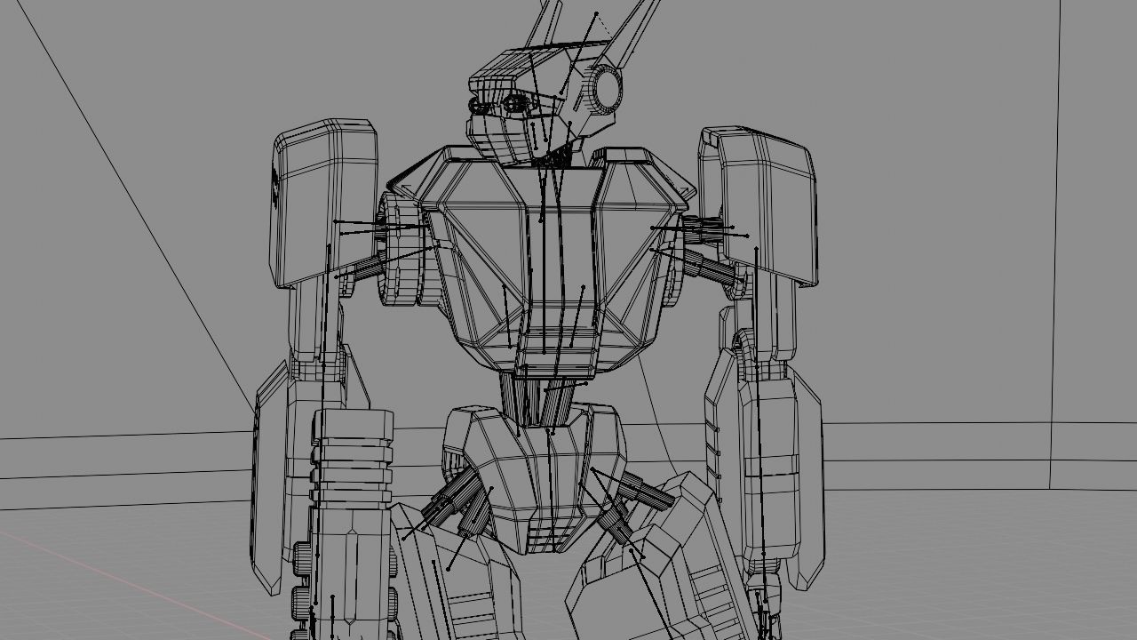 Fighter robot rigged - animated character 3D model_25