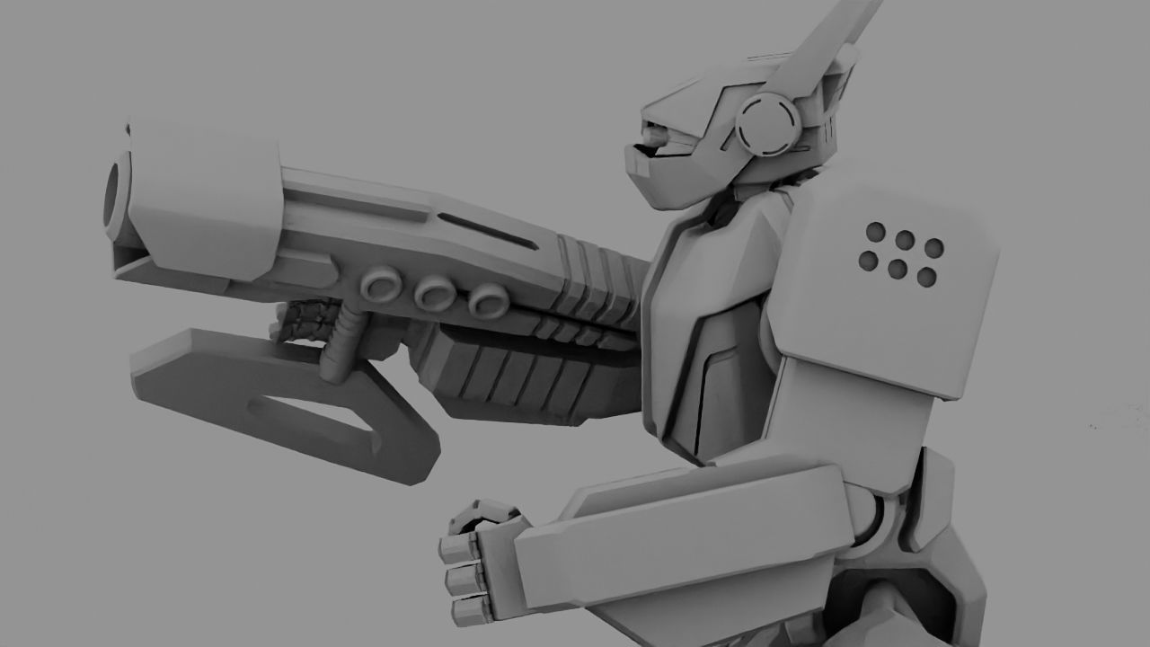 Fighter robot rigged - animated character 3D model_21