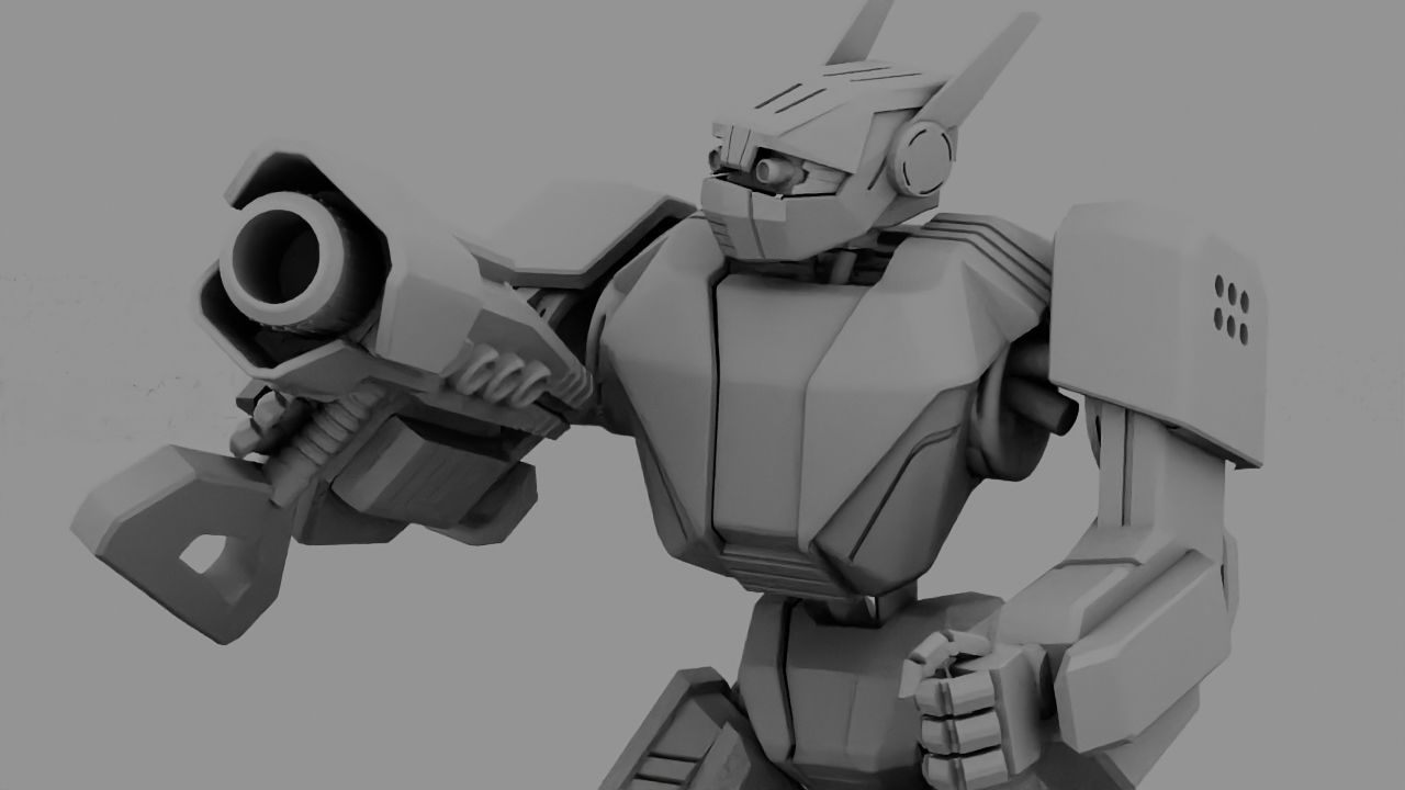 Fighter robot rigged - animated character 3D model_20