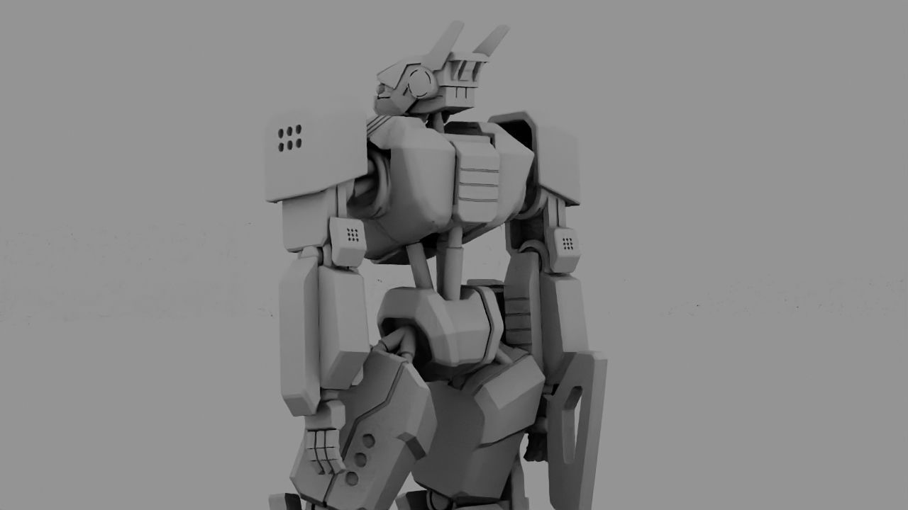 Fighter robot rigged - animated character 3D model_17