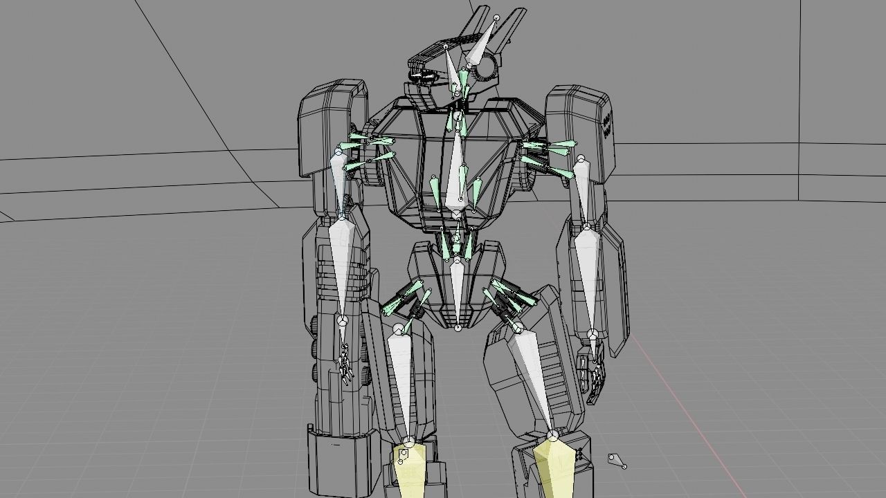Fighter robot rigged - animated character 3D model_26