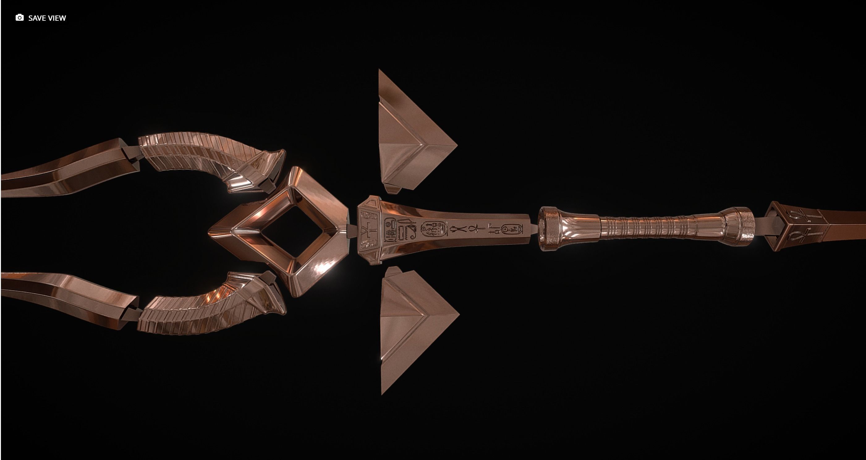 Egyptian staff - 3D printing - Cosplay 3D print model_2