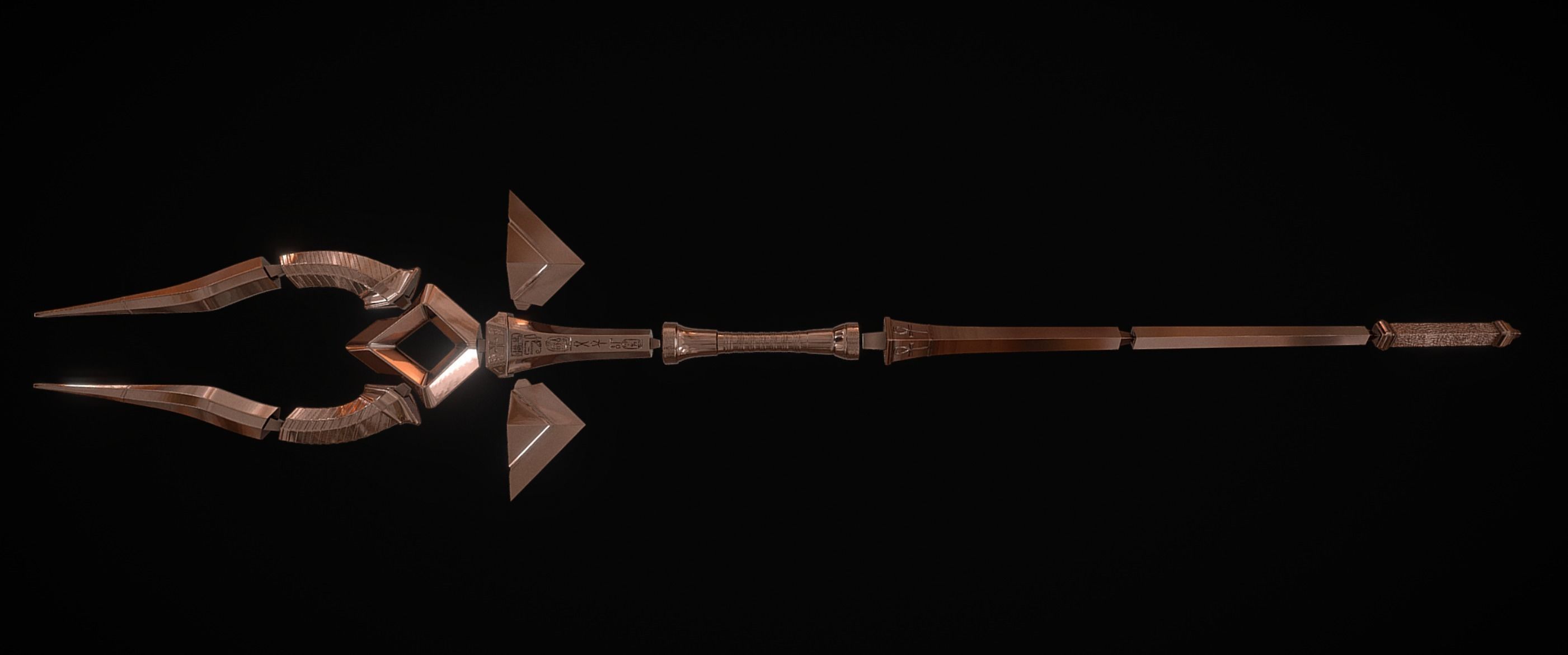 Egyptian staff - 3D printing - Cosplay 3D print model_3