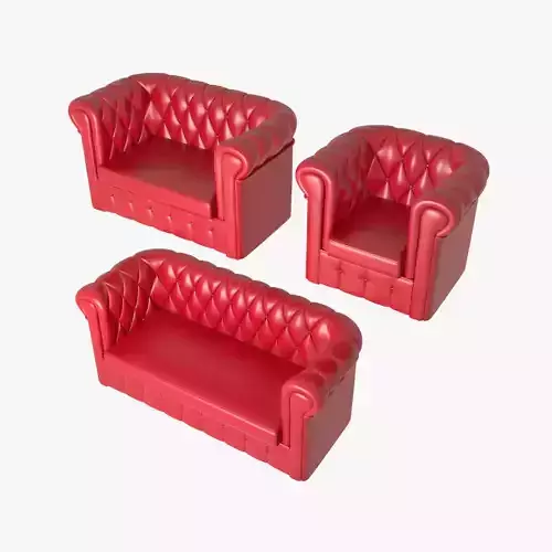 Chesterfield furniture red leather collection