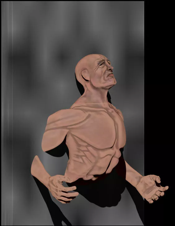 Hombre saliendo de la pared Man coming out of the wall 3D print model
